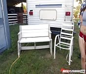 Joven cachonda en una sesión sexual